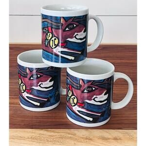 Brown & Haley Reindeer Coffee Mug Abstract Holiday Tea Cup (3)